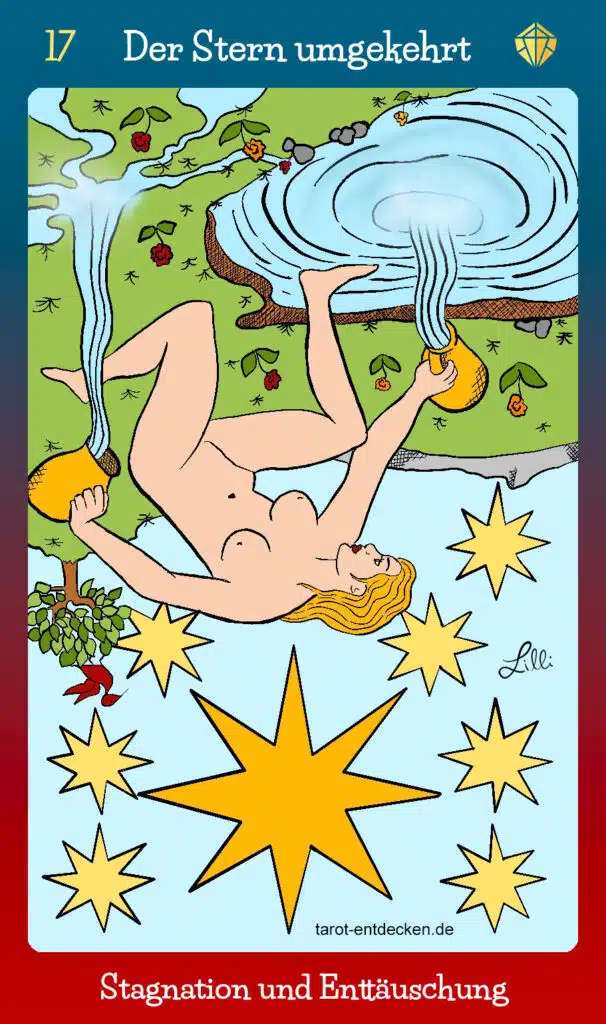 Tarotkarte "Der Stern" umgekehrt mit Bedeutung