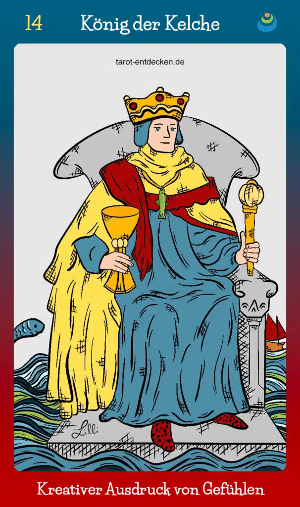 Tarotkarte "Königider Kelche" im Tarot