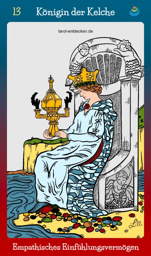 Tarotkarte "Königin der Kelche" im Tarot